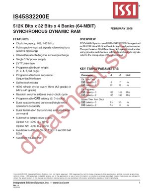 IS45S32200E-6TLA1-TR datasheet  